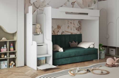 Two soft beds “Coimbra II” + “Dorian” mezzanine 90×200 cm