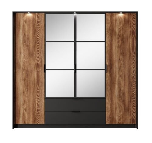 4-door wardrobe, synchronous construction, 220 cm, Milton