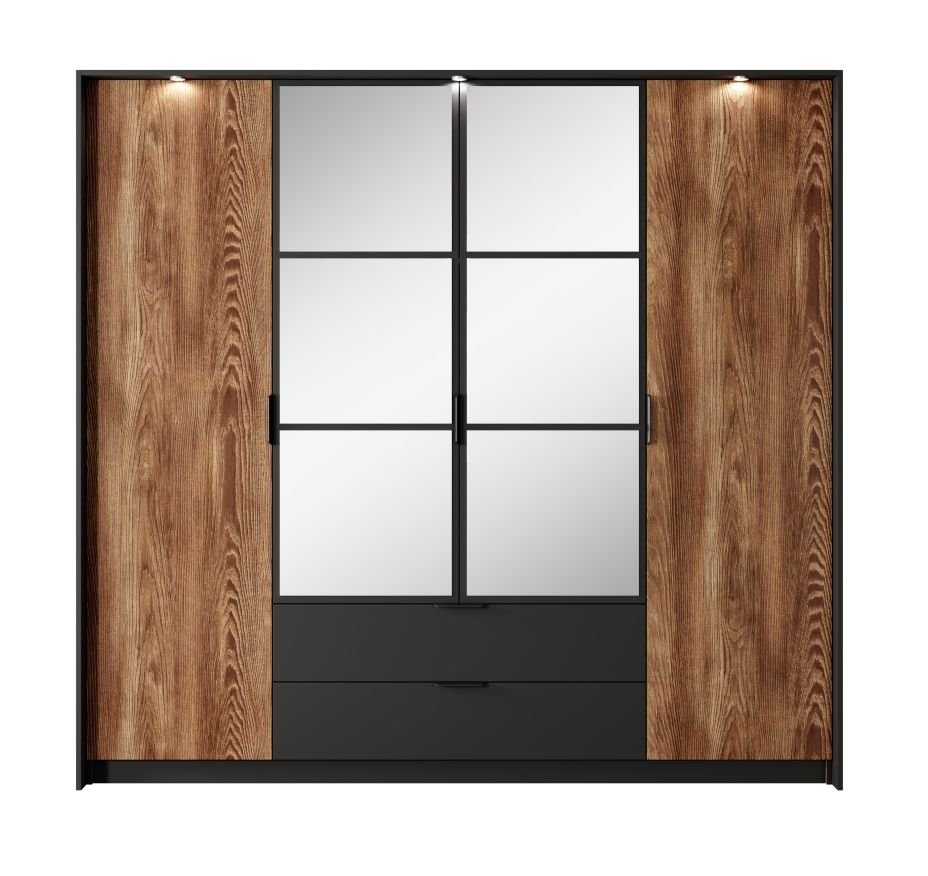 4-door wardrobe, synchronous construction, 220 cm, Milton
