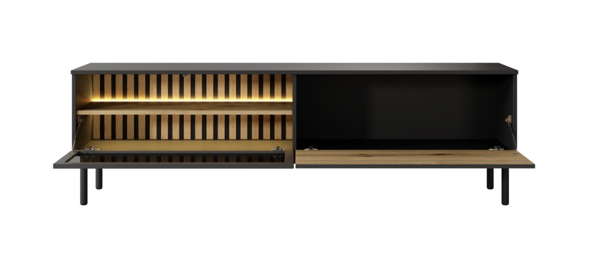 Loft-style TV cabinet with glass front and Lang 180 lighting - Image 3