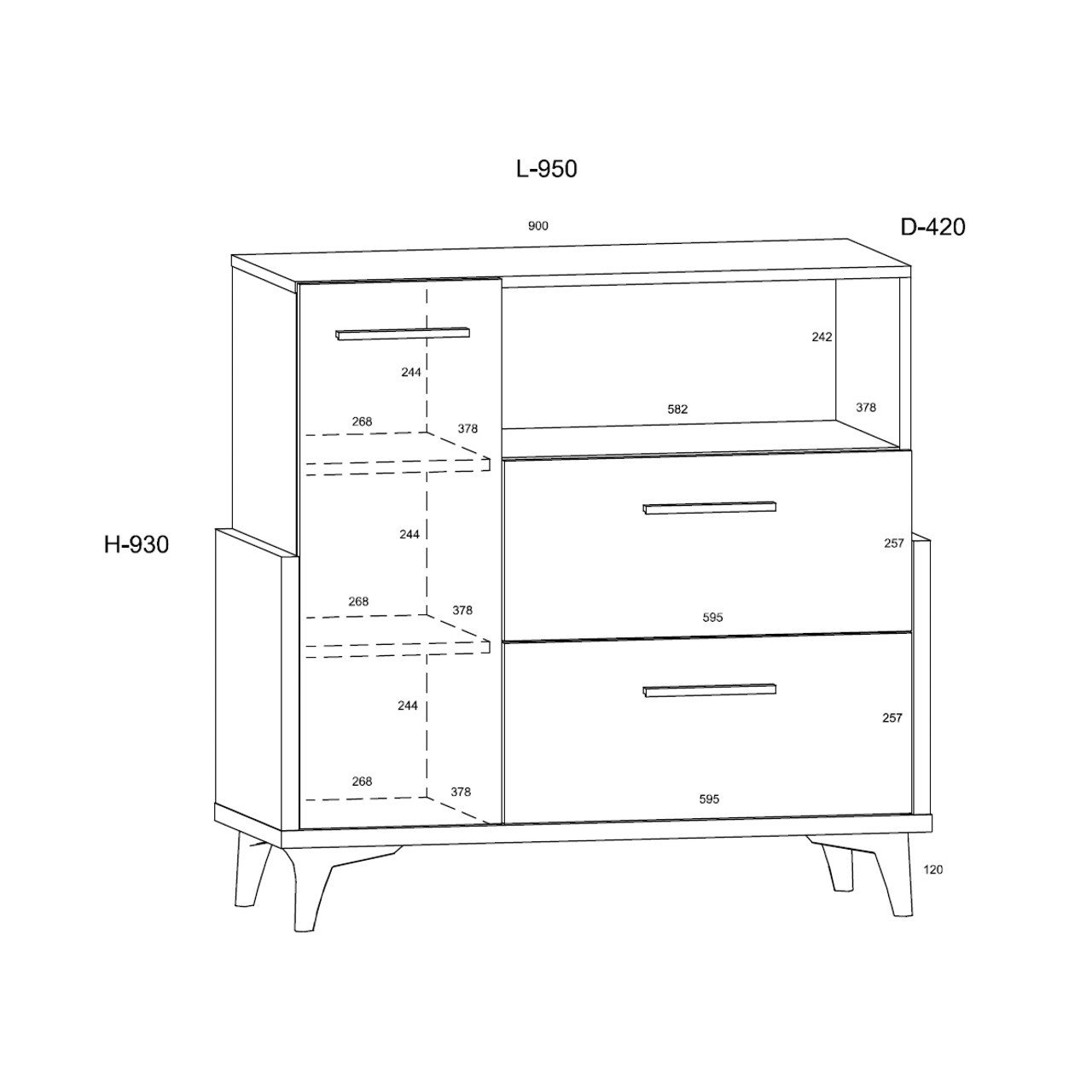 HEY furniture _07 chest of drawers 95w - Image 6