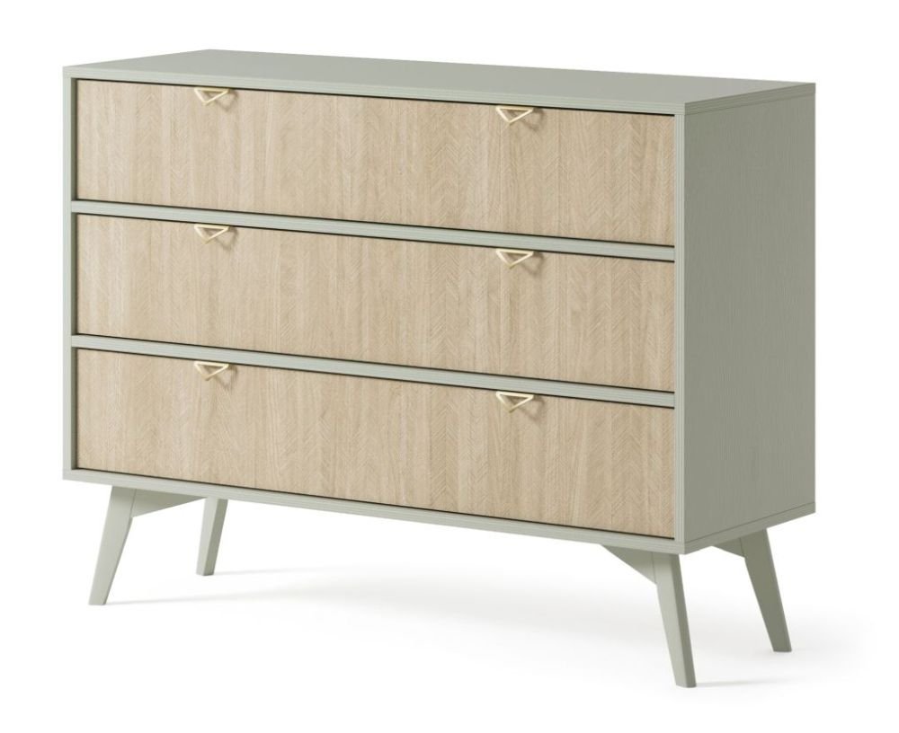 Chest of drawers with herringbone pattern facades Forest KSZ106