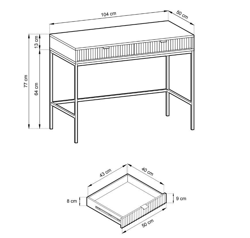 Nova console dressing table with drawers T-104, Vicenza oak - Image 4