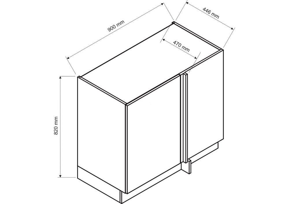 Base corner cabinet 100/60 cm Isabel DNP R/L - Image 3