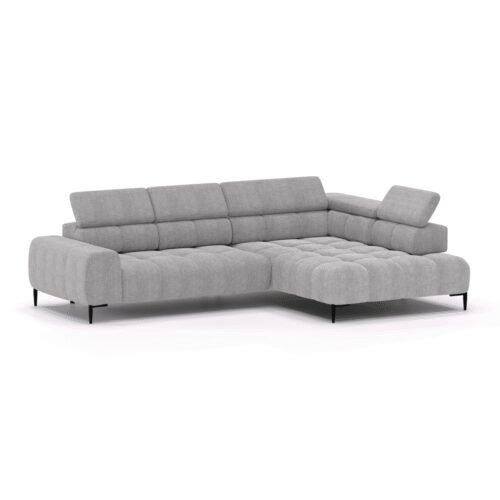 Corner sofa Plaza L, light gray, stylish Gr1