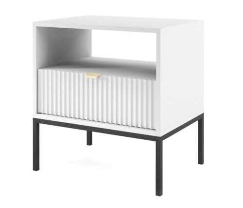 Nova bedside table with drawer S-54 white