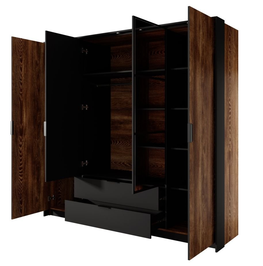 4-door wardrobe, synchronous construction, 220 cm, Milton - Image 4