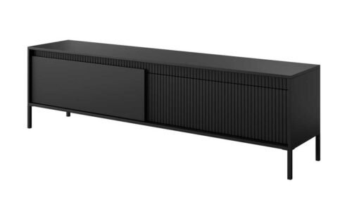 Table, chest of drawers, TV cabinet, grooves on the facade 187 2D Senso black