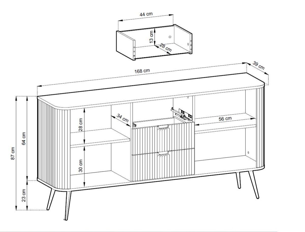Zova KSZ-168 black milled chest of drawers - Image 4