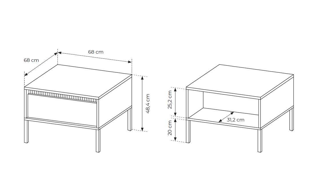 Loft coffee table with grooves 1S Senso beige - Image 5