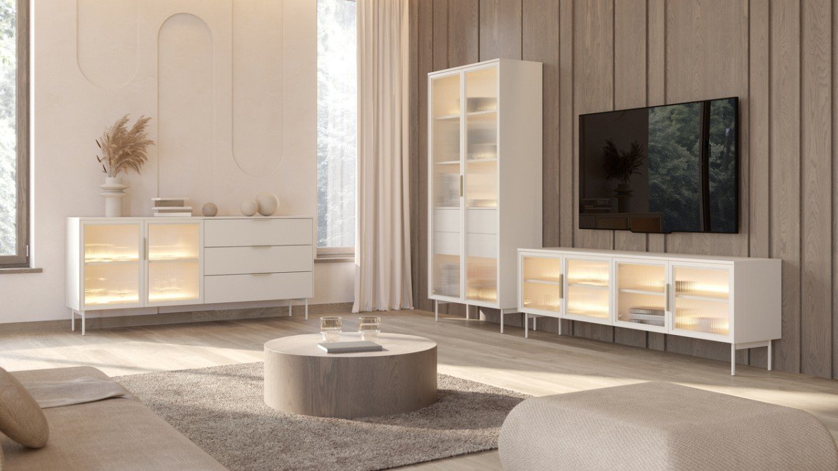 Lumi Salon Tempered Decorative Glass Flutes in Cashmere