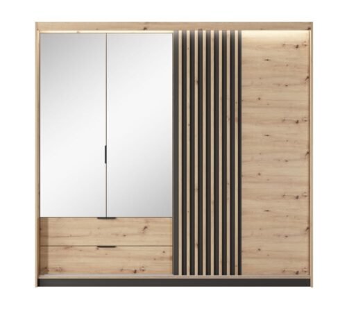4-door wardrobe with grille, 220 cm Tally