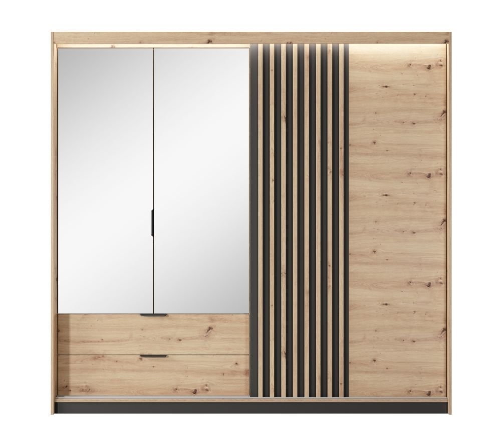 4-door wardrobe with grille, 220 cm Tally