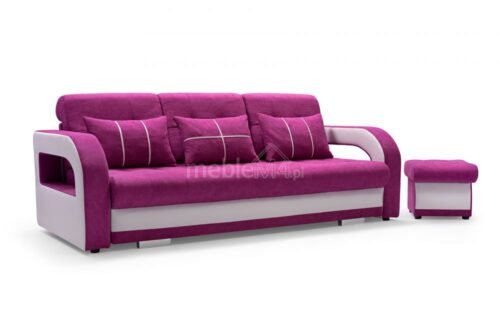 Nina sofa bed with cushions and pouf