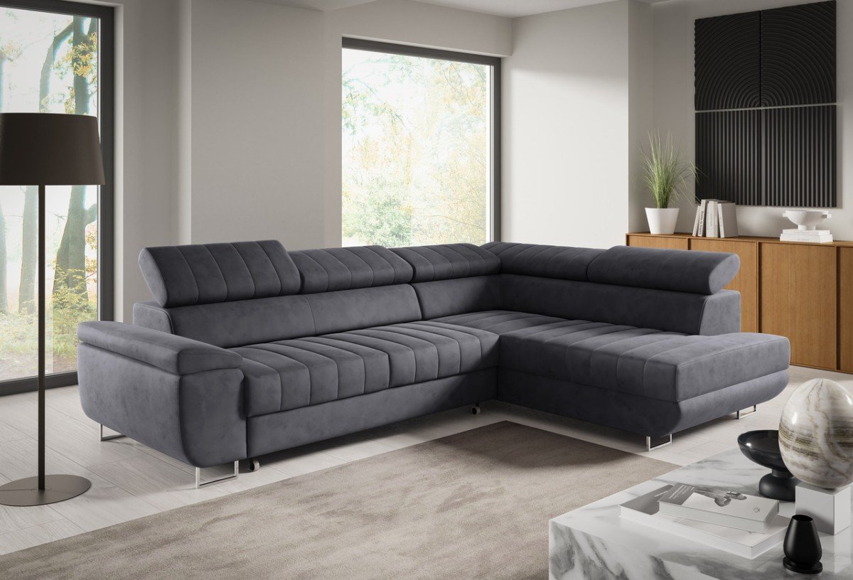 Horizont fold-out corner sofa with headrests - Image 2