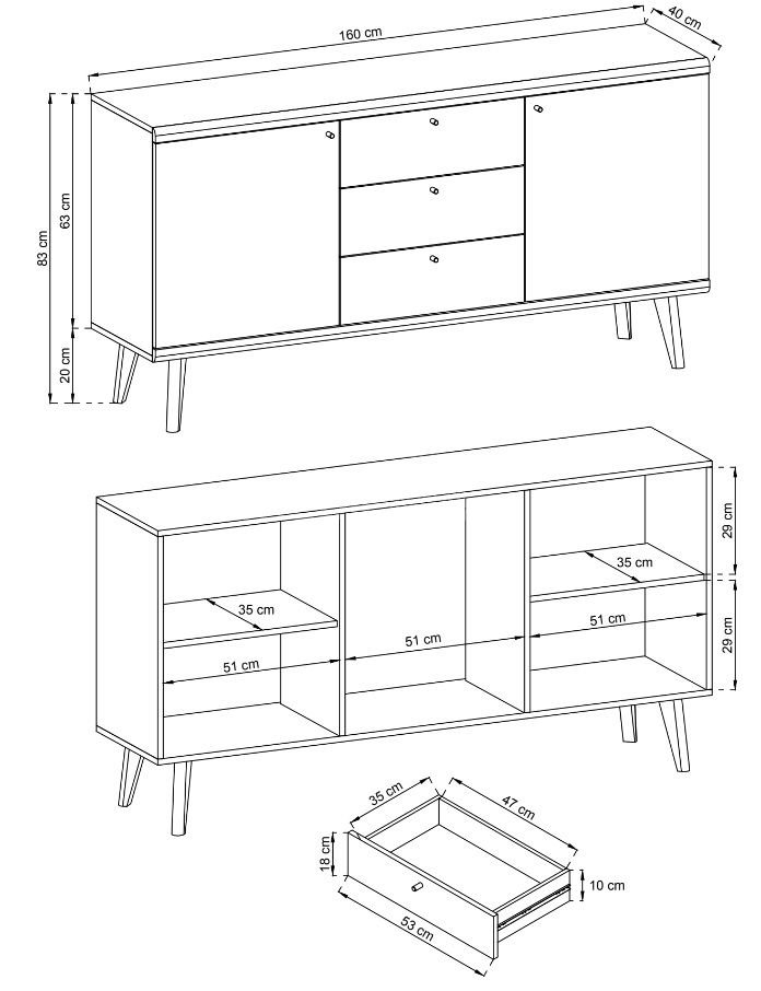 Scandinavian chest of drawers Primo PKSZ160 - Image 4