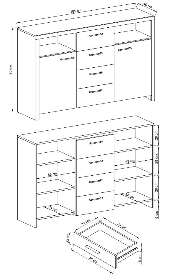 Sky SK155 chest of drawers - Image 3