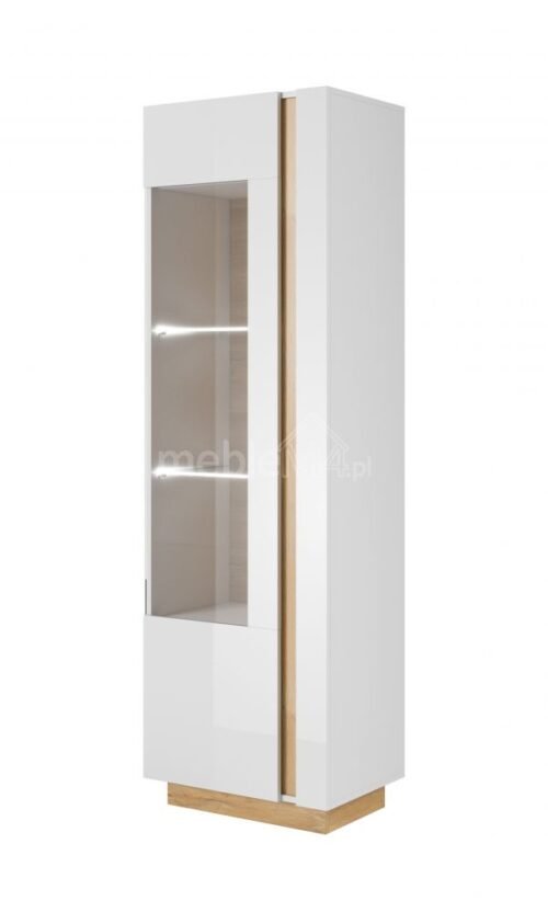 Tall display case 60 Arco – glossy white