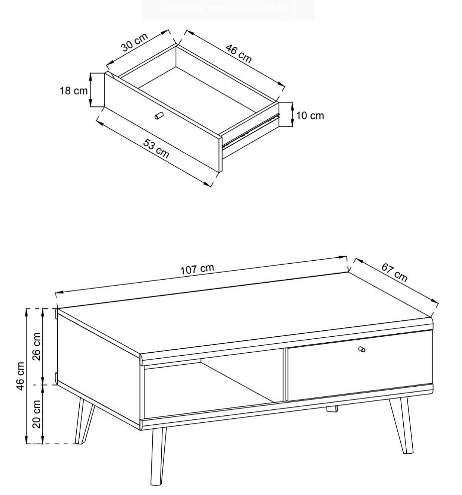 Primo PL107 Scandinavian coffee table - Image 4