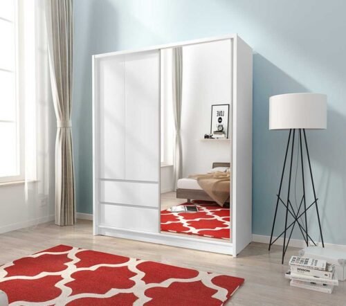 Sara 150 sliding wardrobe – white