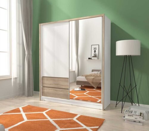 Sara 180 sliding wardrobe – Sonoma oak