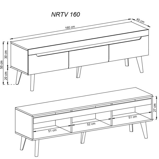 Nordi NRTV160 TV Cabinet - Craftsman Oak - Image 3