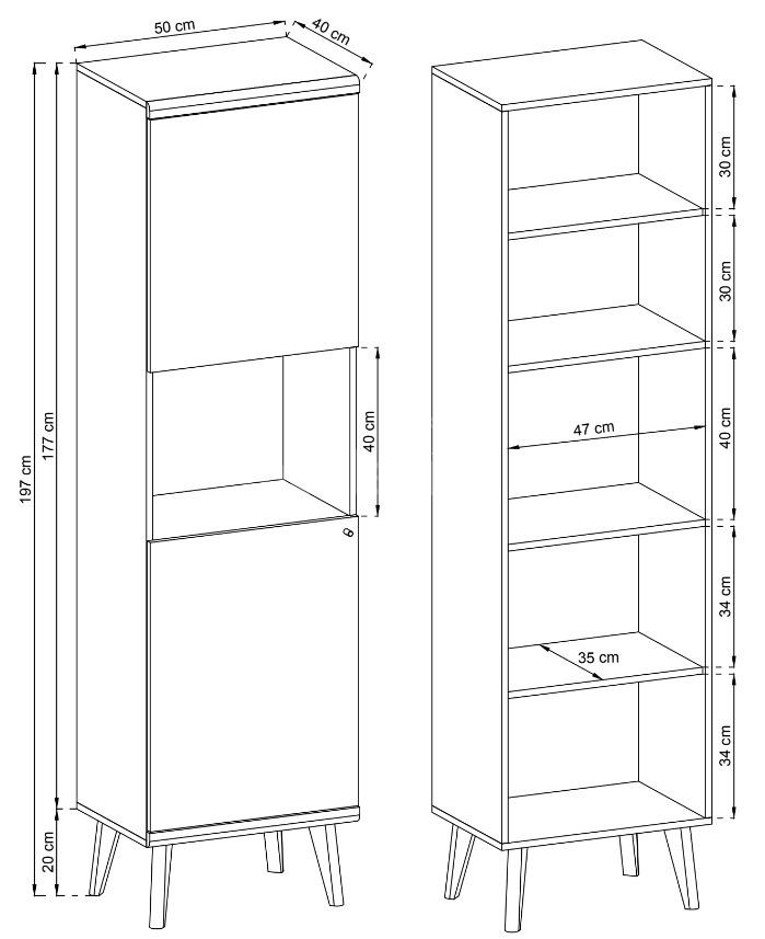 Primo PWT50 Scandinavian display cabinet - Image 4