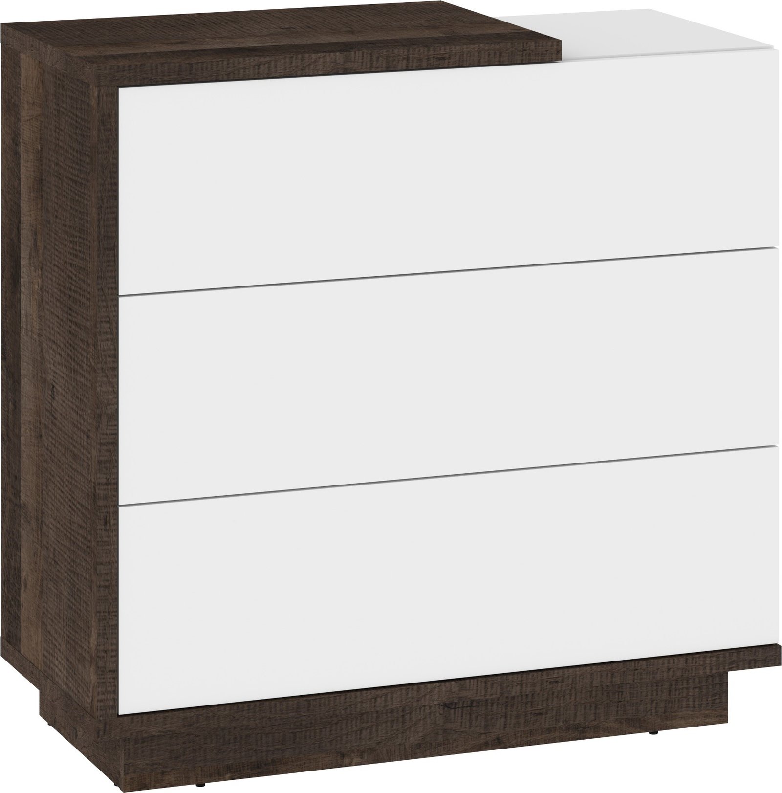 HYBRID 09 furniture chest of drawers for living room, bedroom, oak, granite, white colorHYBRID