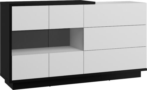 HYBRID 10 furniture large display cabinet chest of drawers black white glossyHYBRID