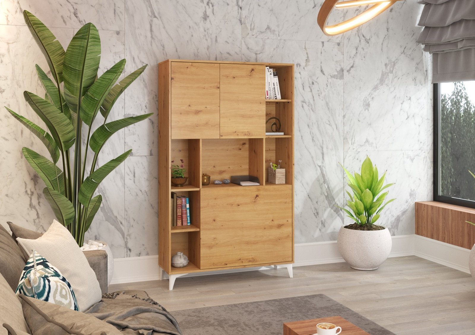 MEGAN 2 furniture, bookshelf + desk, oak - Image 2