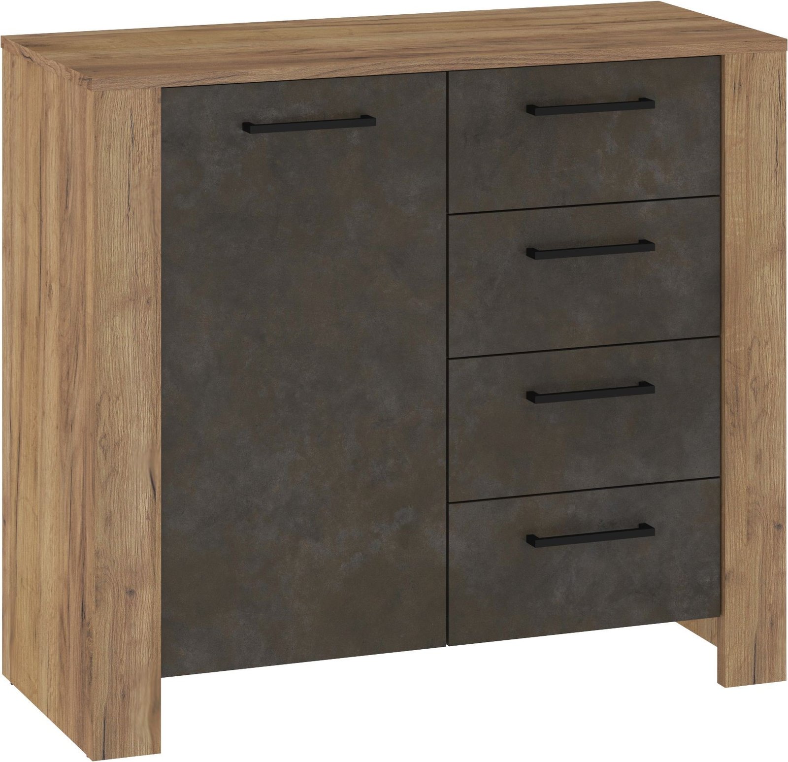 SLIDE 02 furniture chest of drawers with doors for the living room, golden granada b
