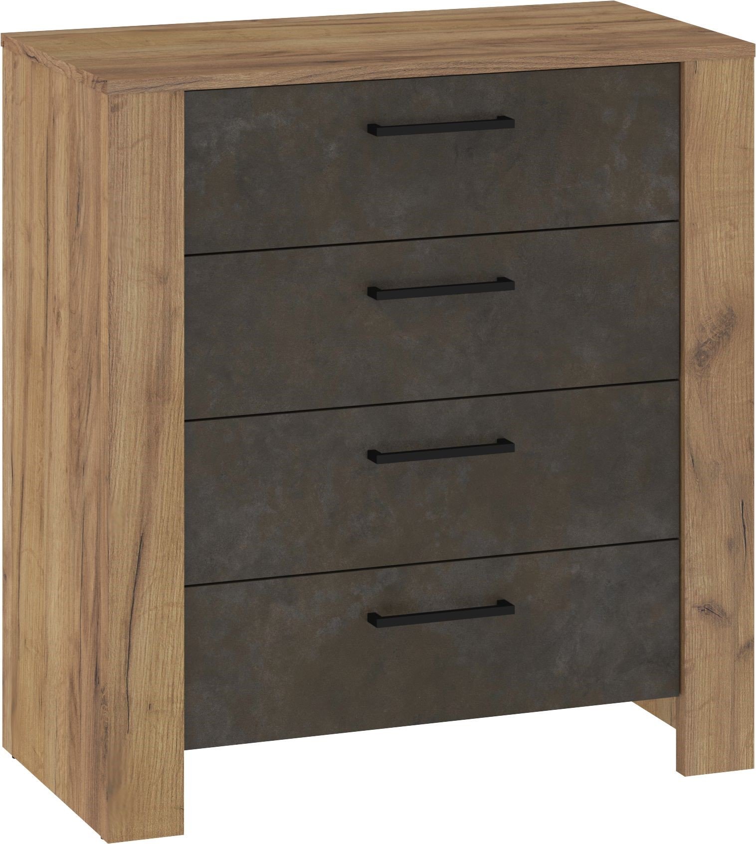 SLIDE 05 furniture chest of drawers for living room, bedroom, handicrafts, golden gray, brown
