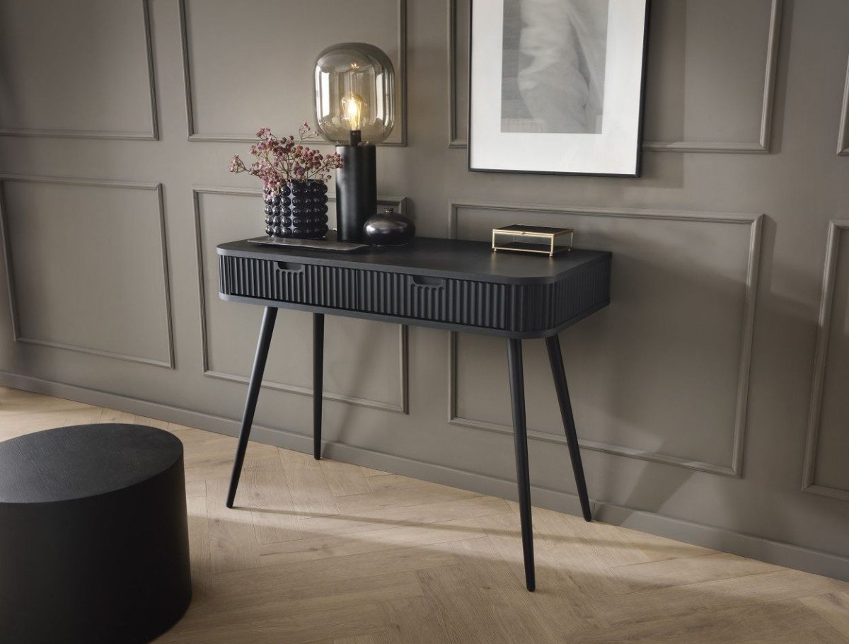 Black loft-style living room with milled Zova cabinet - Image 5