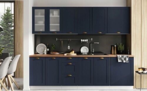Kitchen set, kitchen 260 cm, Adele, dark blue
