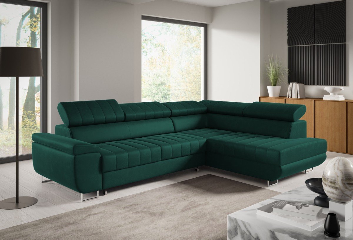 Horizont fold-out corner sofa with headrests - Image 3