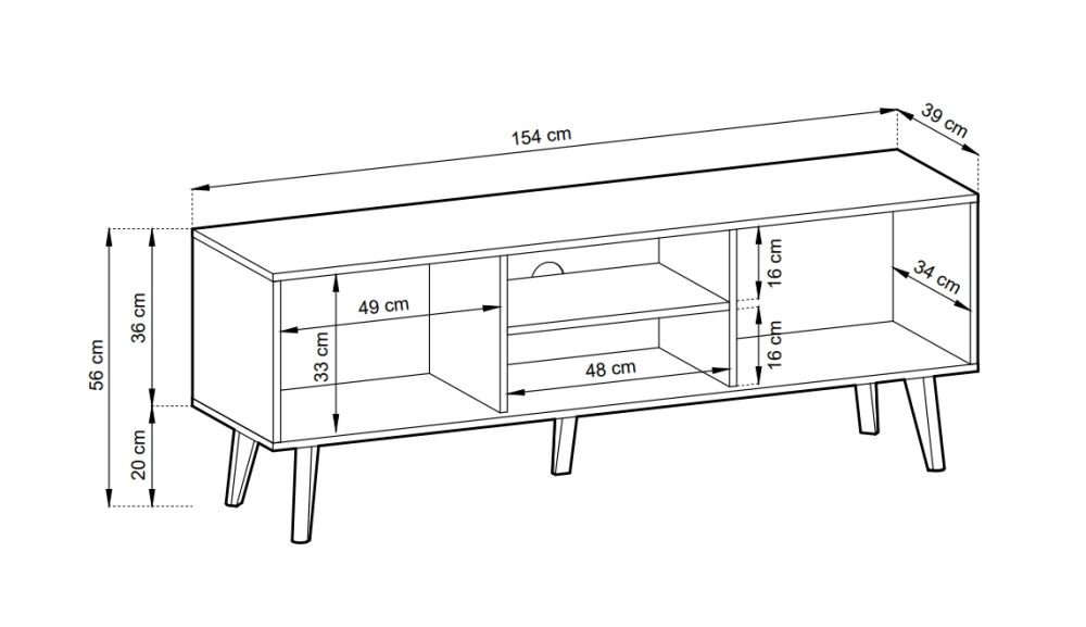 TV cabinet with grooved fronts Willow RTV154 - Image 4
