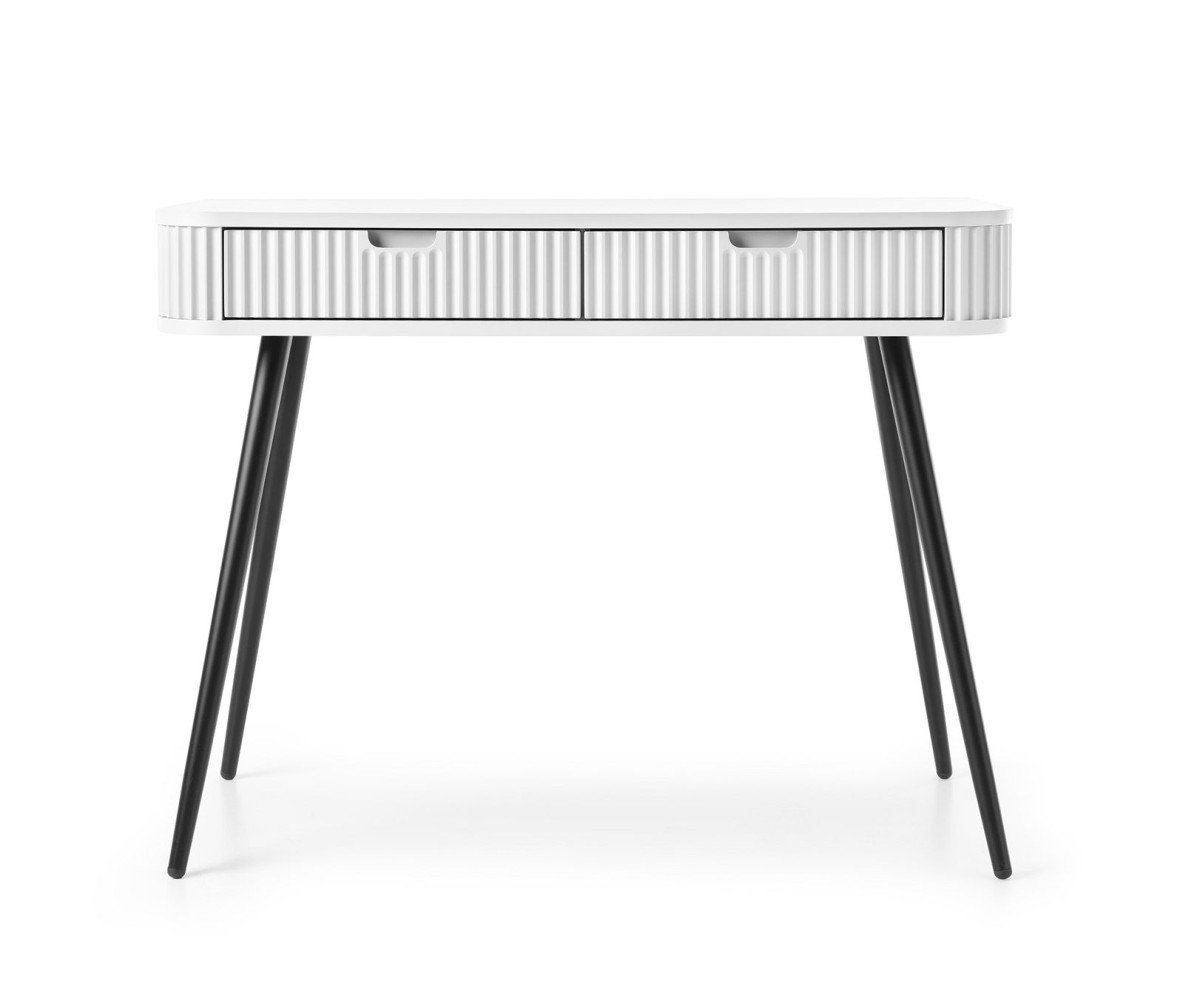 Zova T-103 white milled console dressing table with drawers - Image 2