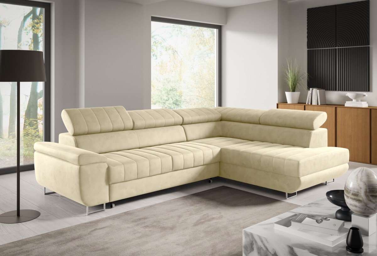 Horizont fold-out corner sofa with headrests - Image 4