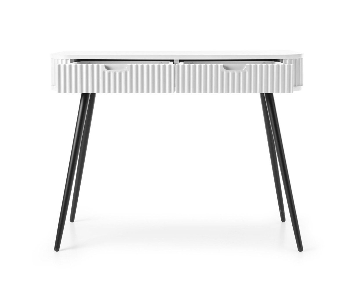 Zova T-103 white milled console dressing table with drawers - Image 3
