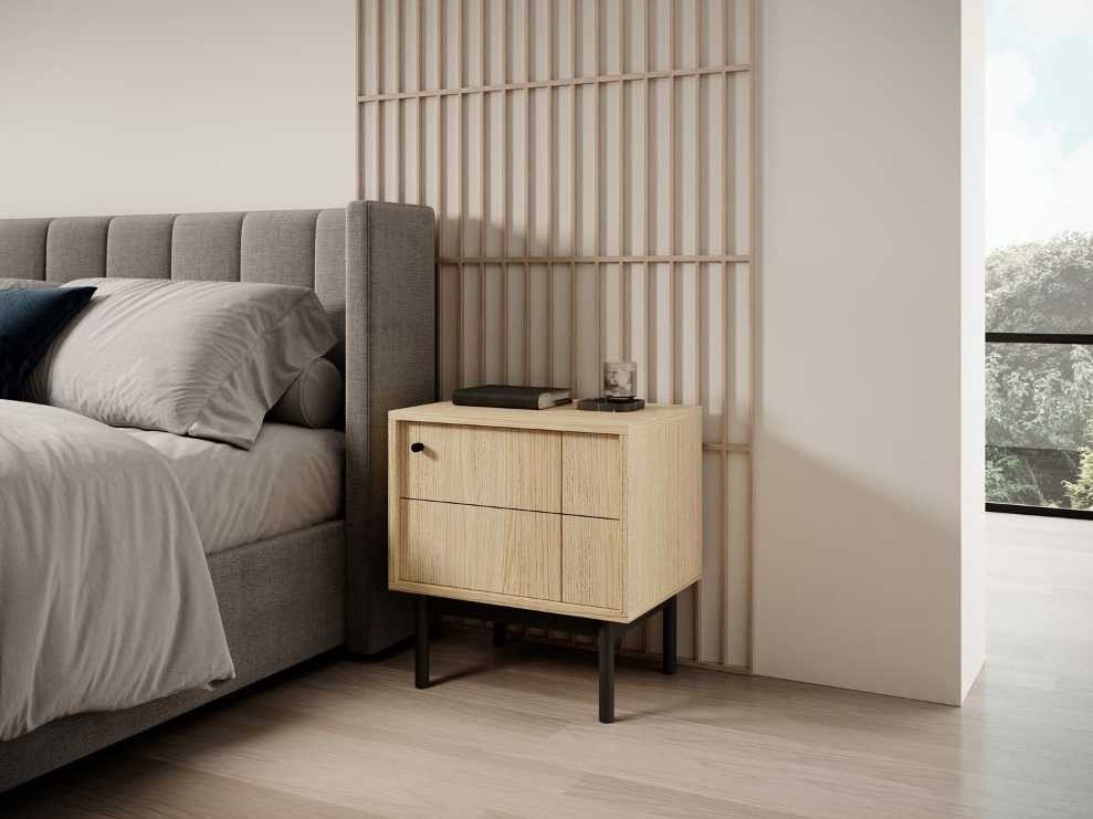 R104 Japandi oak linea bookcase with cabinets - Image 5