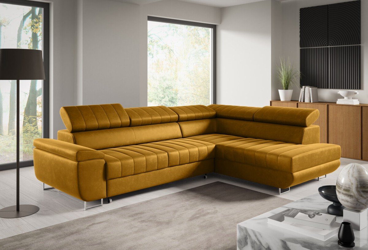 Horizont fold-out corner sofa with headrests - Image 7