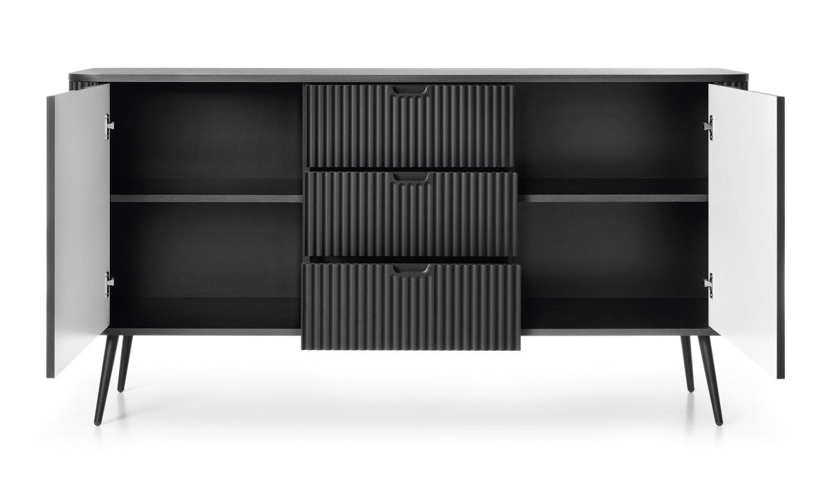 Zova KSZ-168 black milled chest of drawers - Image 3