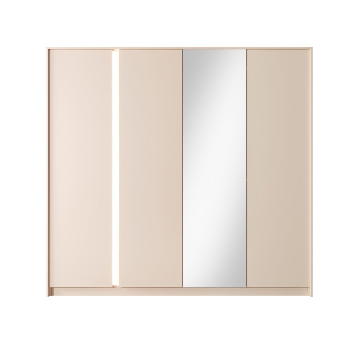 Beige 4-door wardrobe 220 cm with mirror Dast - Image 3