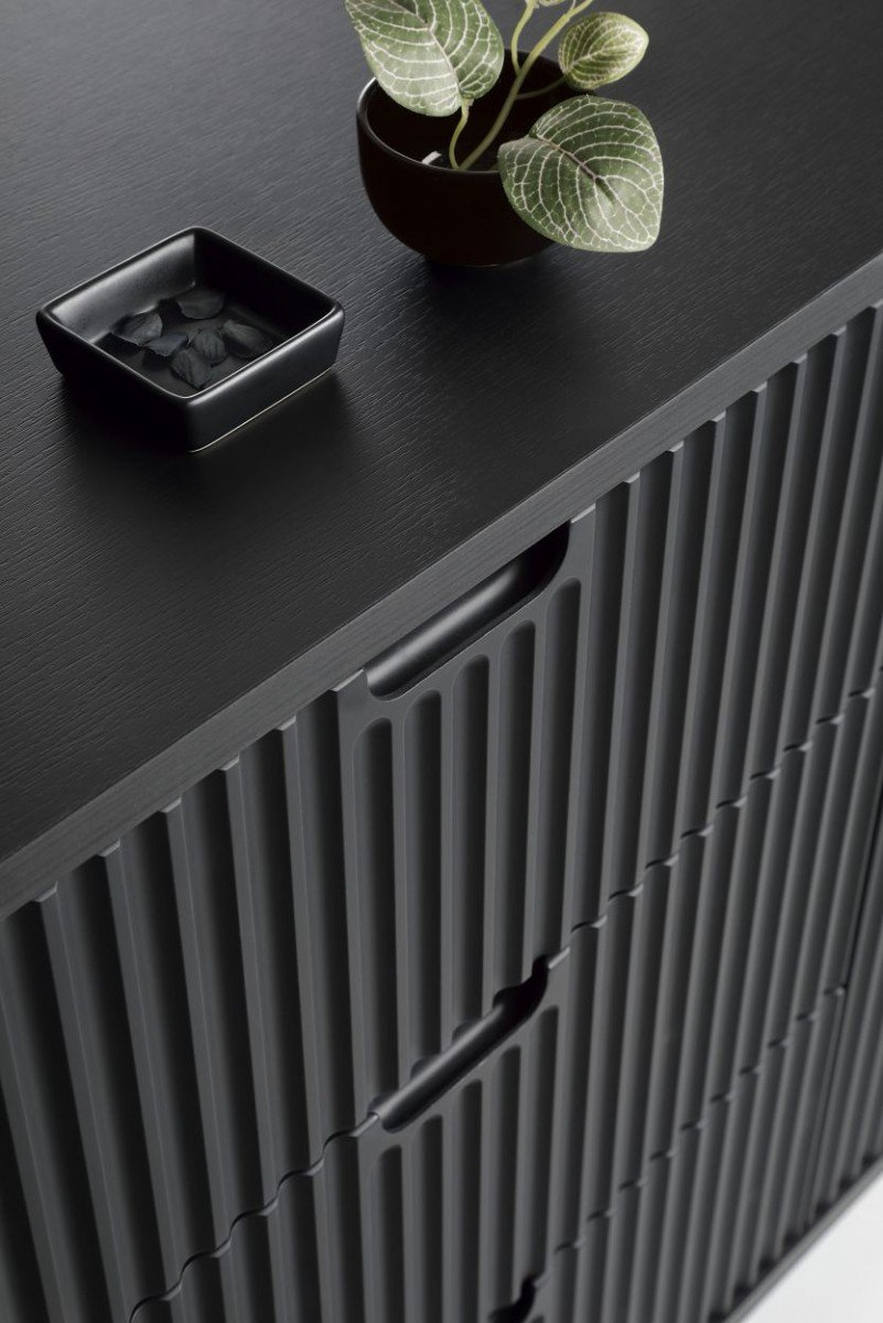 Zova KSZ-168 black milled chest of drawers - Image 5