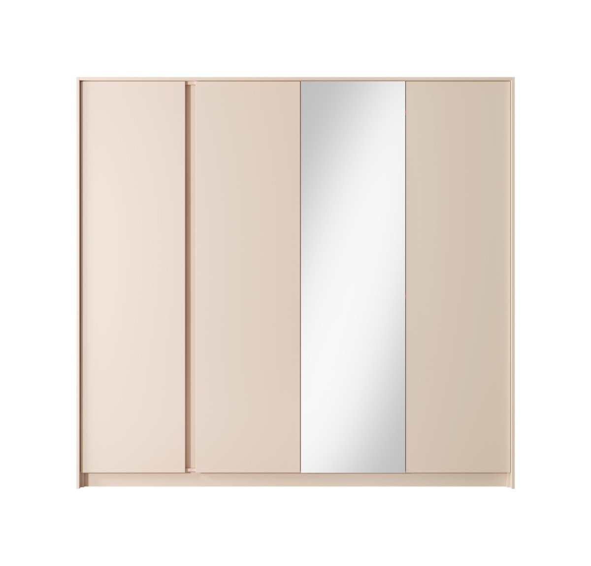 Beige 4-door wardrobe 220 cm with mirror Dast - Image 2