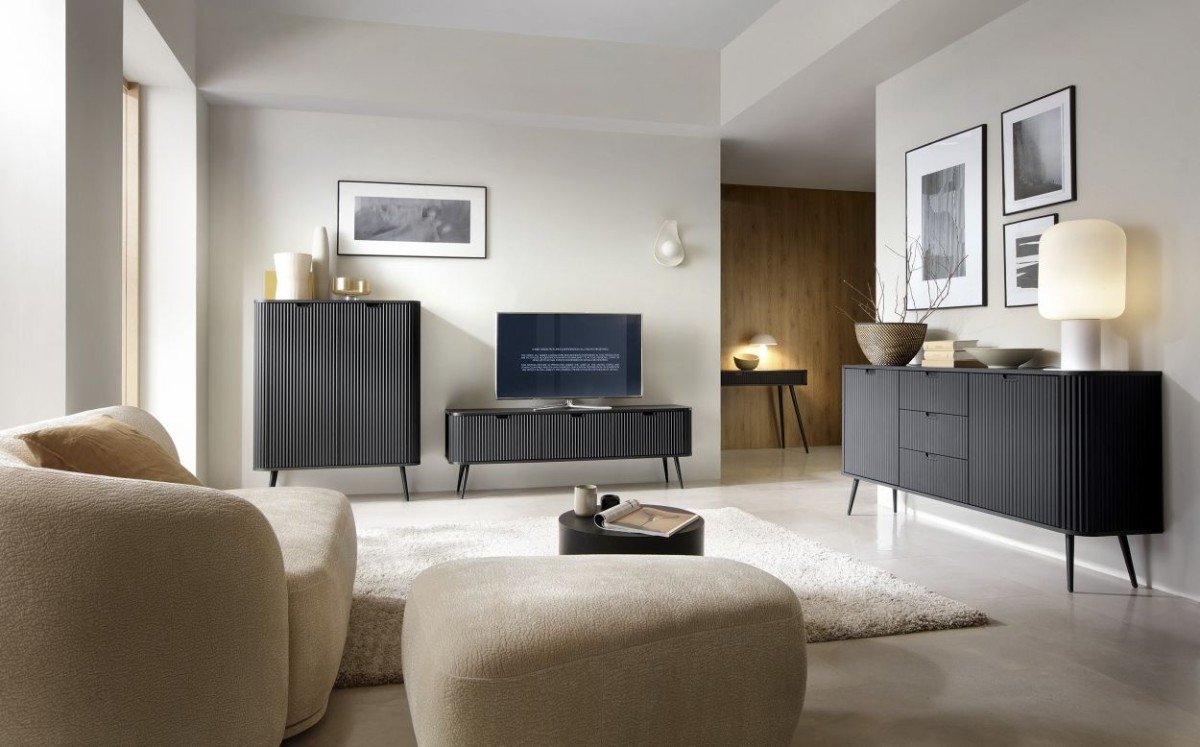 Zova KSZ-168 black milled chest of drawers - Image 6