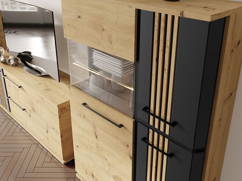 Low loft display cabinet Molto black ML2a - Image 2