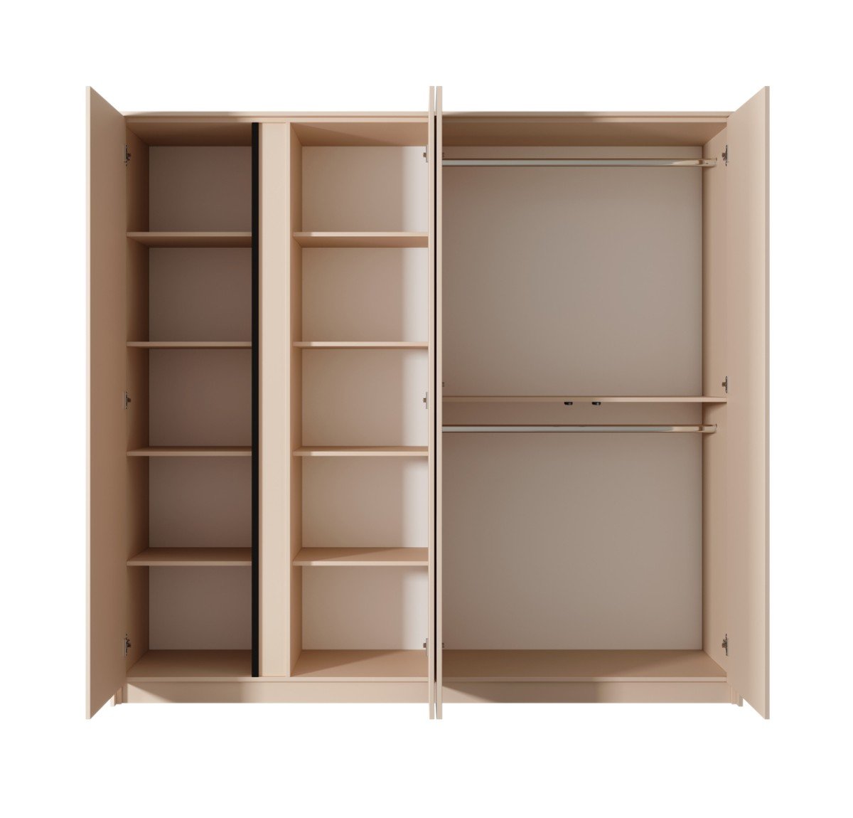Beige 4-door wardrobe 220 cm with mirror Dast - Image 4