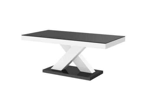 XENON MINI 120×60 coffee table, glossy black / glossy white