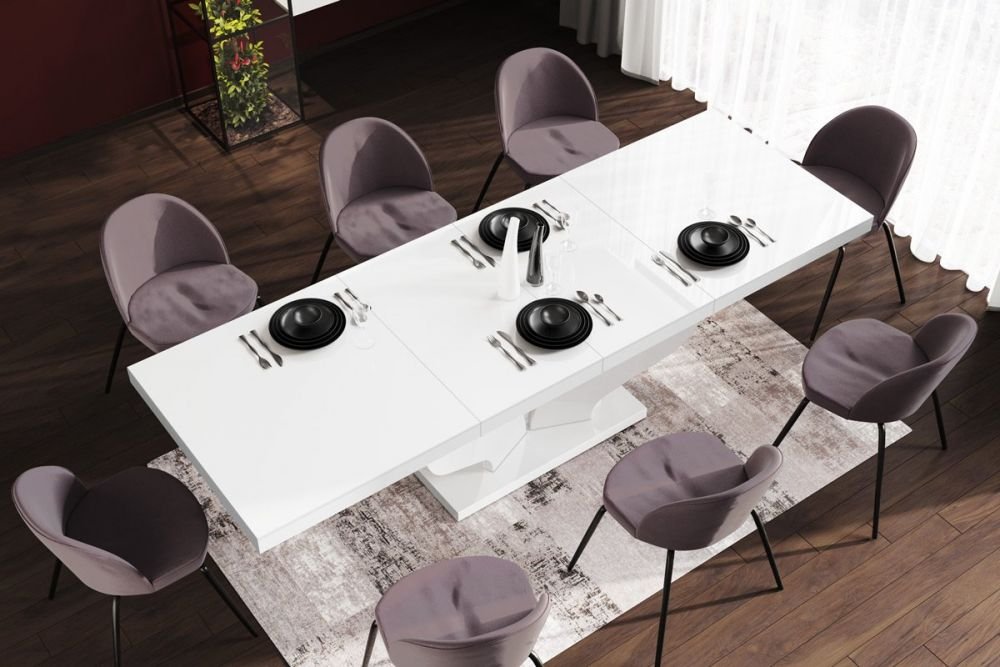VIVA table 160(256)x89 white glossy extendable - Image 5